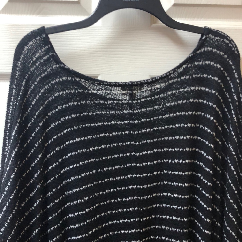 Maison Jules Striped Fringed Hacci Poncho - Picture 5 of 8